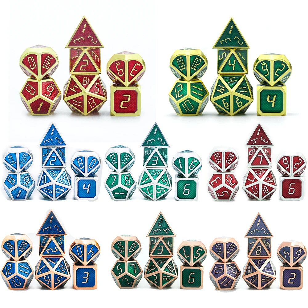 Металлические игральные кости D & 7 шт. в комплекте фотоаксессуары + 1 сумка для ПК D4