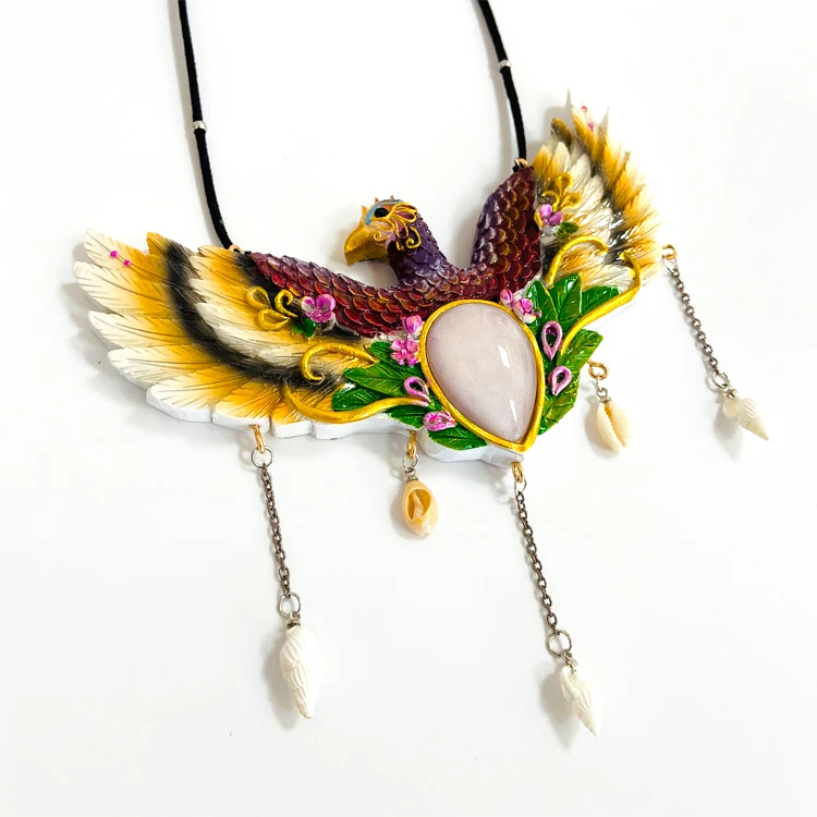 Подвеска из смолы с цветным павлином Фениксом Цветная птица украшение для стен