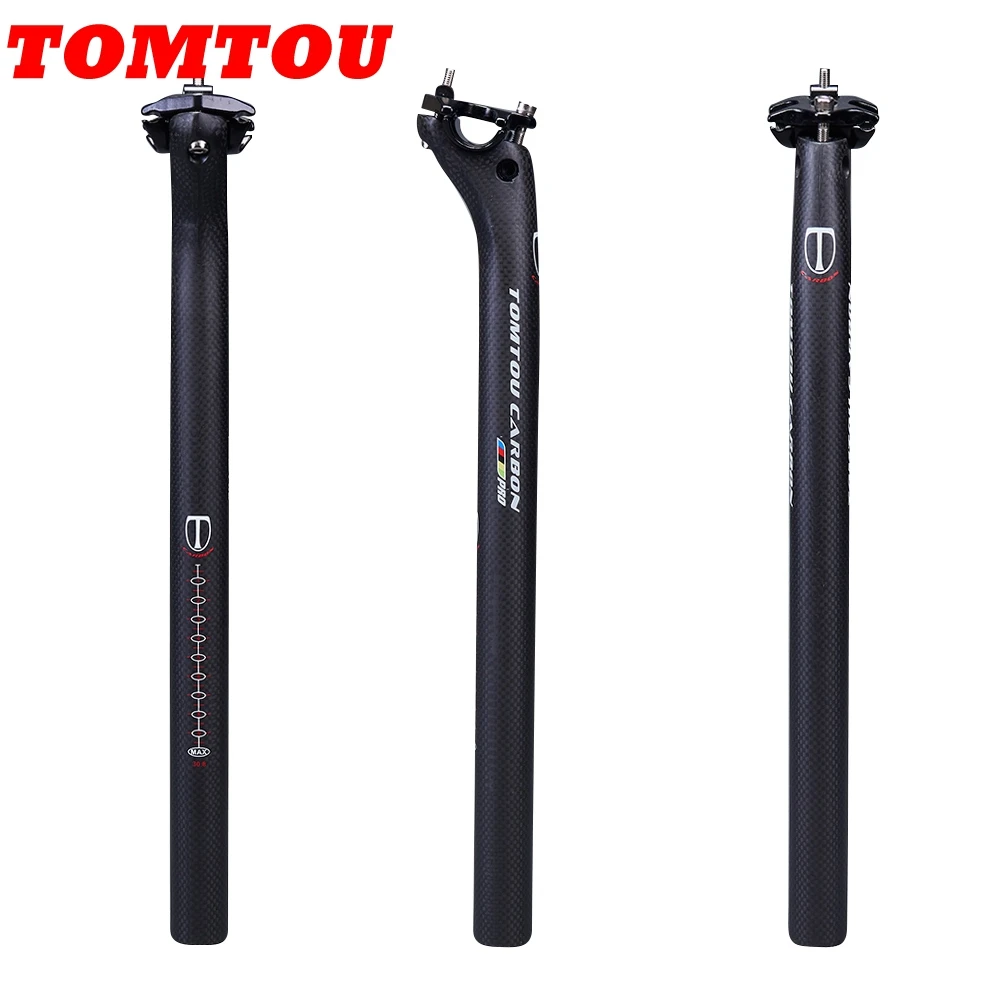 

TOMTOU PRO Carbon Fibre Seatpost Bicycle Mountain Road Bike Seat Post MTB Bike Parts 27.2/30.8/31.6*350/400mm Offset 20mm