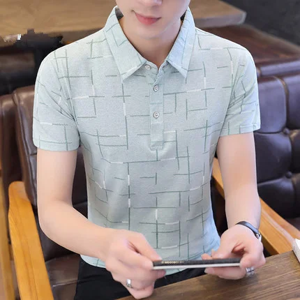 

Short-sleeved men's t-shirt casual breathable half-sleeved top 2641