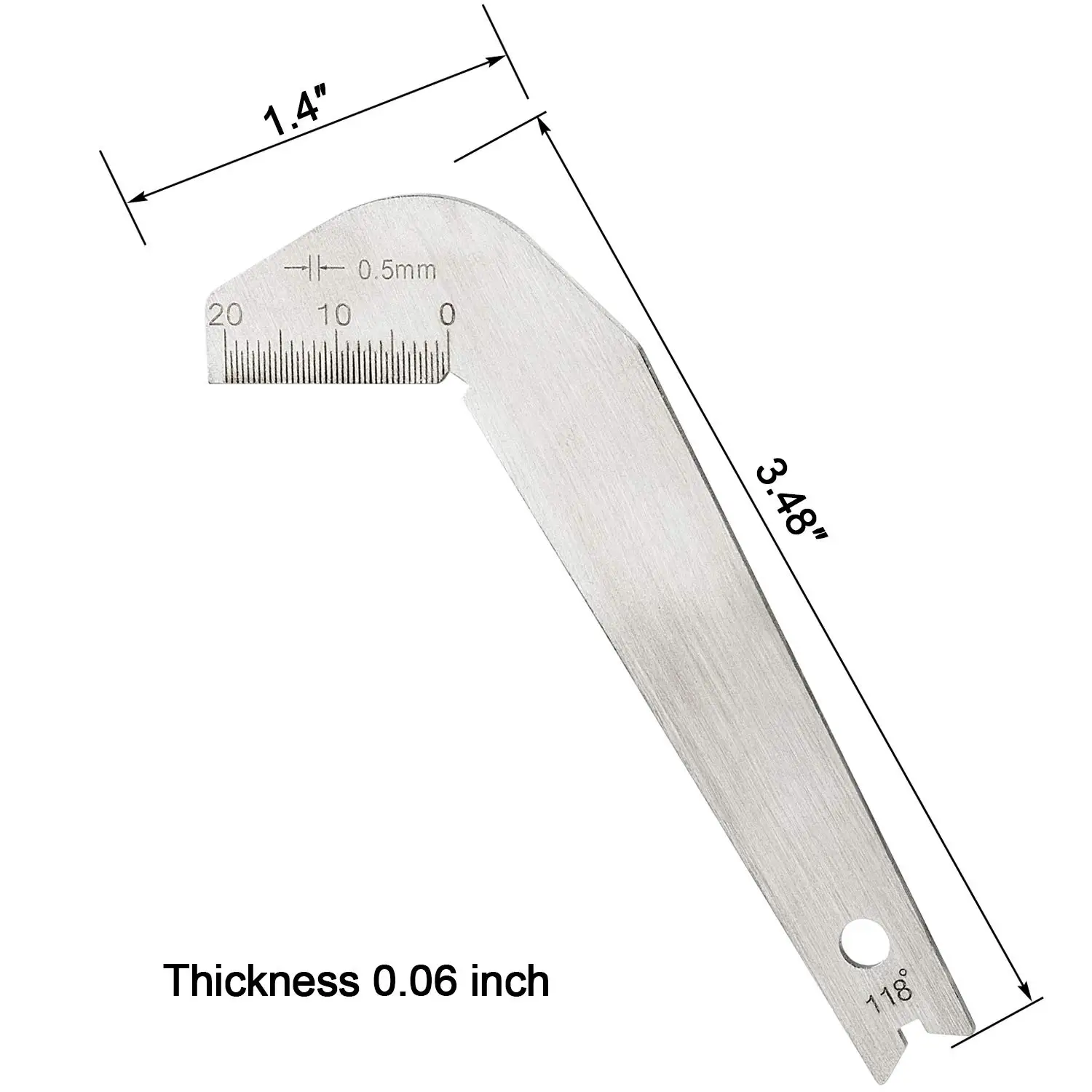 

Bit Pattern Drill Template Gauge Welding Inspect Tool Weld Drill Bit Measurement U1JB Digital Protractor