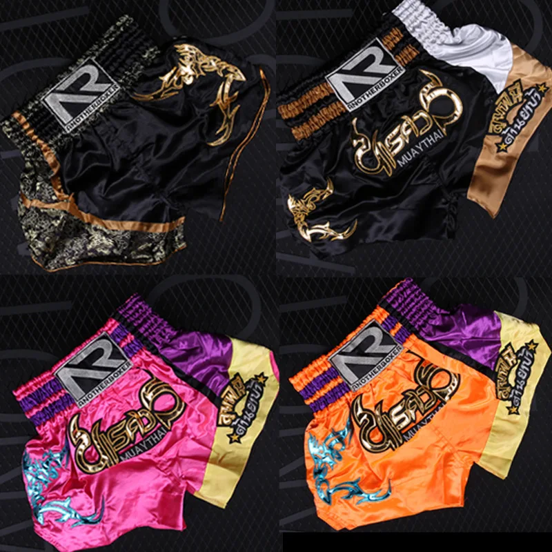 Muay Thai Boxing Shorts Boxers Man Women Kids KickBoxing Fight Grappling Mma Sanda Combat Training Fitness Trunks Short-Pants