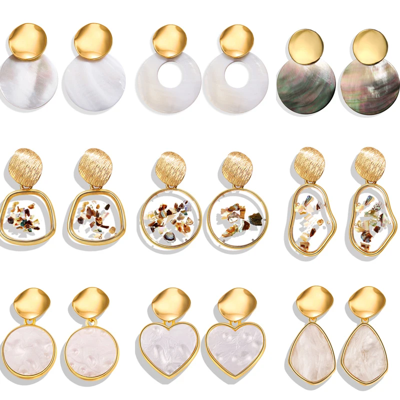 AY ZA акриловая черепаха висячие серьги для женщин девочек модная сломанная