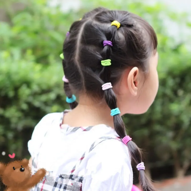 

Wholesale 300-2000Pcs Colorful Elastic Rubber Band Hair Ring Hair Accessories Girl Cute Ponytail Scrunchies Hairstyle Tools