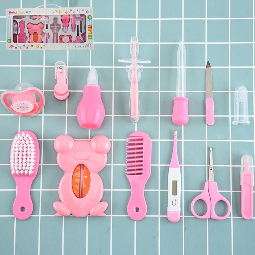 13PCS Baby Nail Trimmer Care Kit Infant Clipper Scissors Comb Health Nursing Tool Kids Thermometer for Newborn | Мать и ребенок