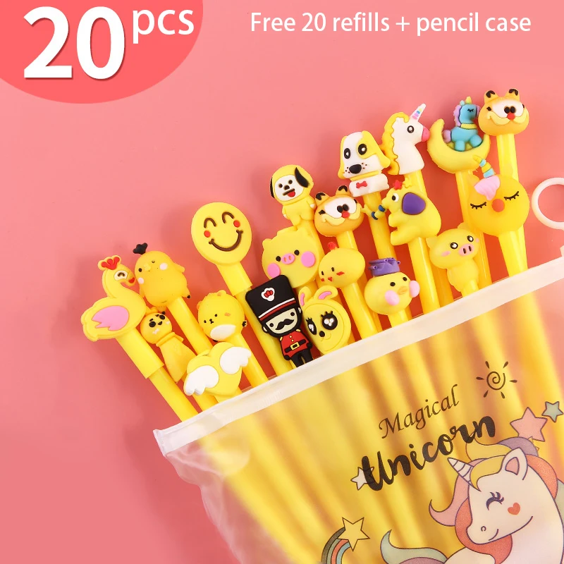 

20 Pcs/set of Gel Pen 0.38mm Cute Kawaii Neutral Signature Pen Neutral Ink Pen Office School Writing Supplies Stationery Gifts