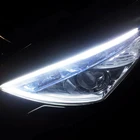 2 шт.пара автомобиля светодиодный дневные ходовые огни со струящимся желтый Поворотная сигнальная лампа супер тонкий 304560 см; 3 размера; Дневные ходовые огни светильник