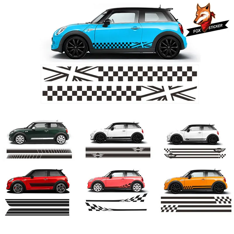 

2pcs Car Styling Side Racing Stripe Skirt Limited Edition Decal Stickers Car Accessaries for MINI Car Stickers