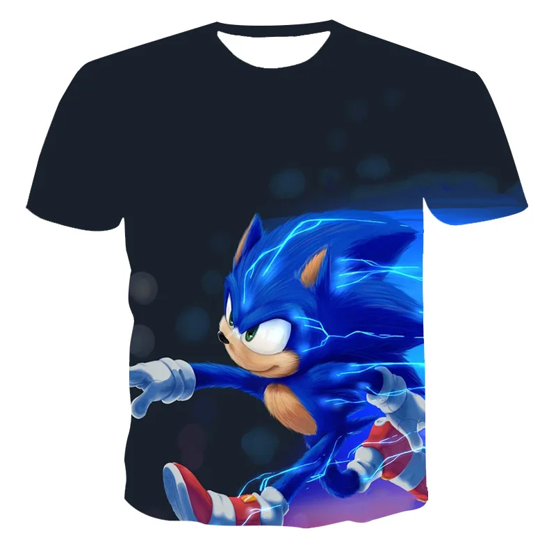 Новинка 2021 года оригинальная модель Sonic футболка с ежиком для мужчин и женщин