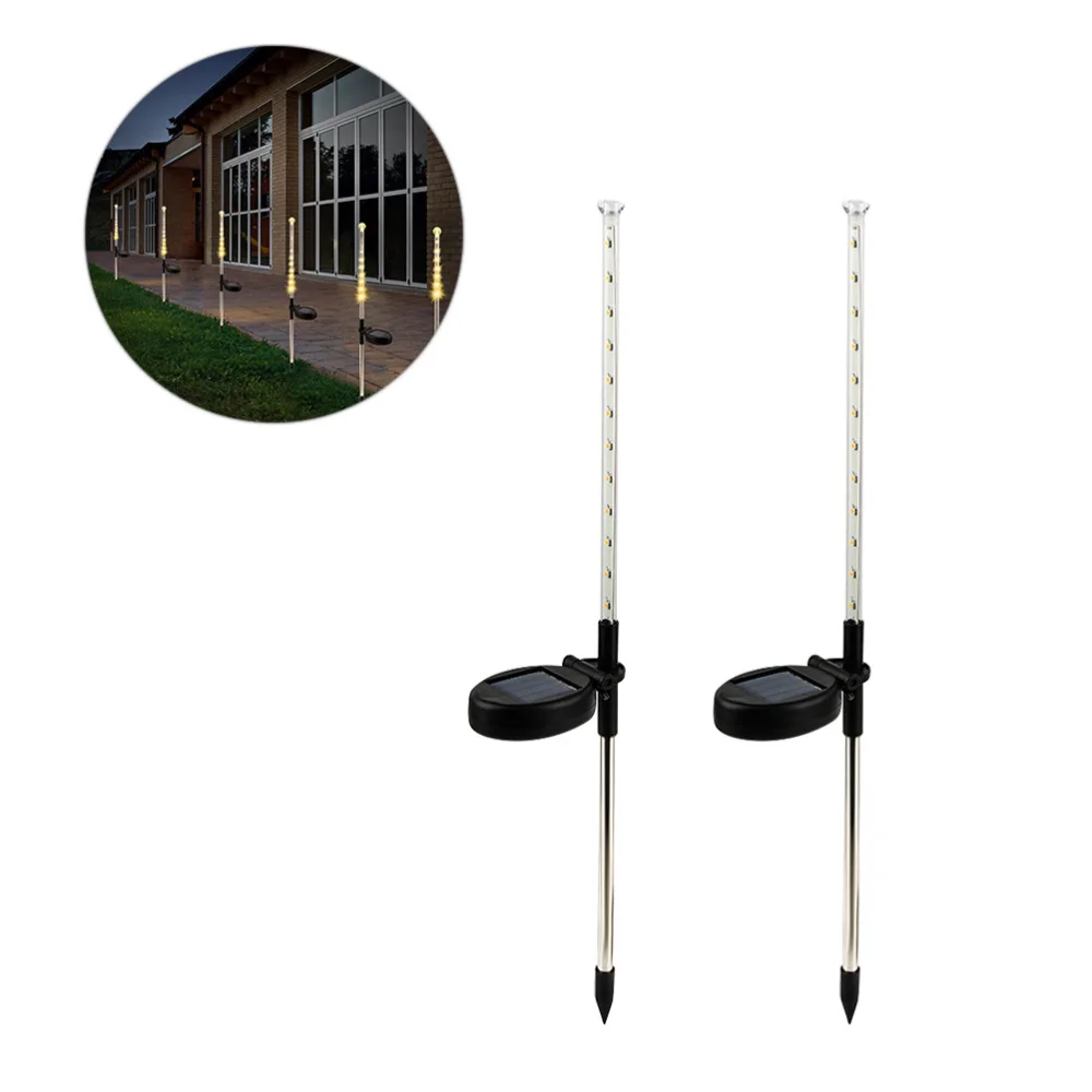 

2PCS LED Solar Powered Warm White Light Solar Meteor Shower Light Into The Lawn Light Garden Light
