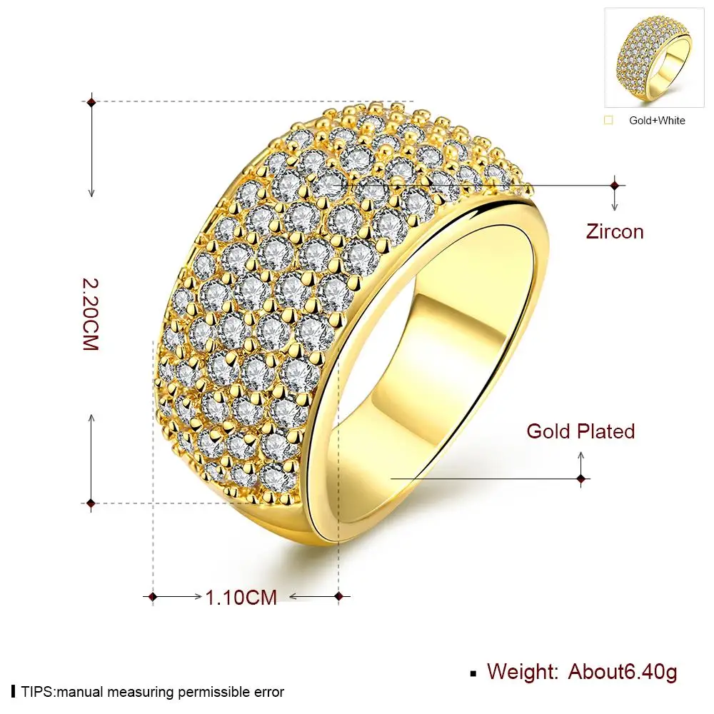 

European and American Style Rose Gold Round Shape Zircon Ring R002-B