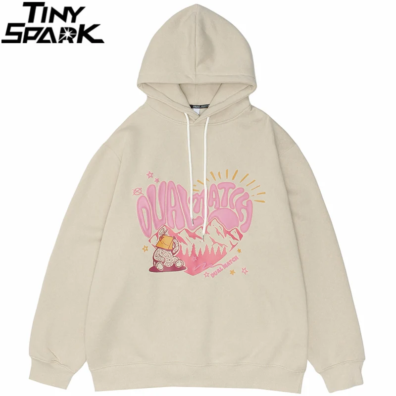 

2021 Men Hoodie Streetwear Sweatshirt Hip Hop Heart Letter Print Pullover Harajuku Cotton Fleece Autumn Hooded Hoodie Sweatshirt