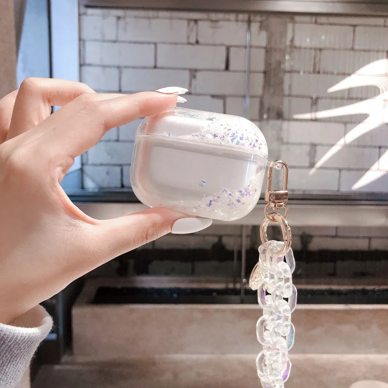 Роскошный красочный блестящий чехол с жидкими блестками для Apple Airpods 1/2