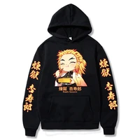 demon slayer anime harajuku hoodie for men women rengoku kyoujurou graphic pullover kimetsu no yaiba sudaderas hombre sweatshirt