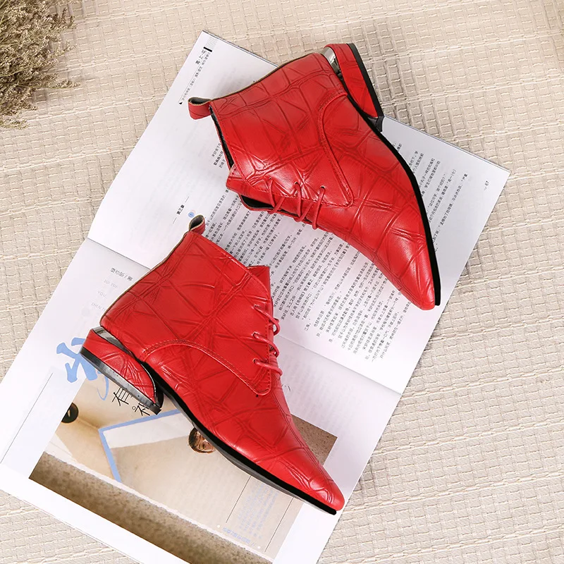 Ботильоны женские на квадратном каблуке ботинки шнуровке теплая плюшевая