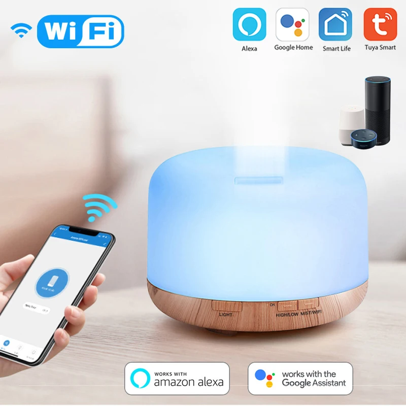 

Умный увлажнитель воздуха Tuya с Wi-Fi и управлением через приложение, 500 мл