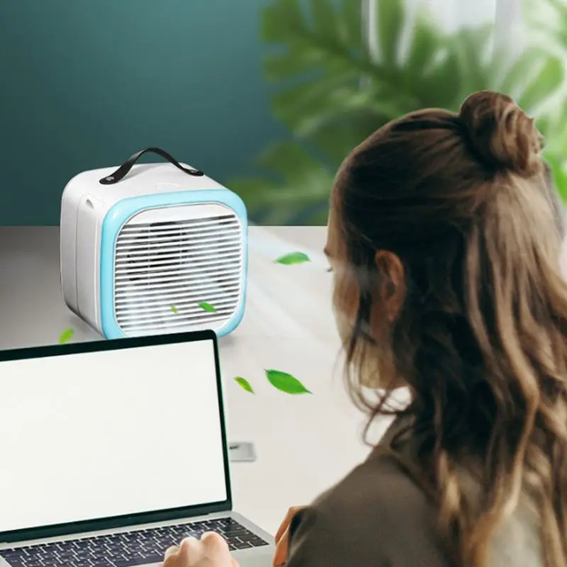 

Portable Air Conditioner, Mini Personal Air Cooler Desktop 2 Speeds U1JE