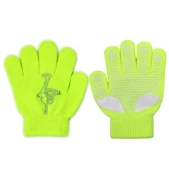 Ice man flu yellow Детские Водонепроницаемые зимние теплые перчатки для катания на лыжах с защитой от холода, горячая фиксация, трикотажные перчатки для катания на коньках, спортивные перчатки для катания на лыжах - Цвет: Ice man flu yellow