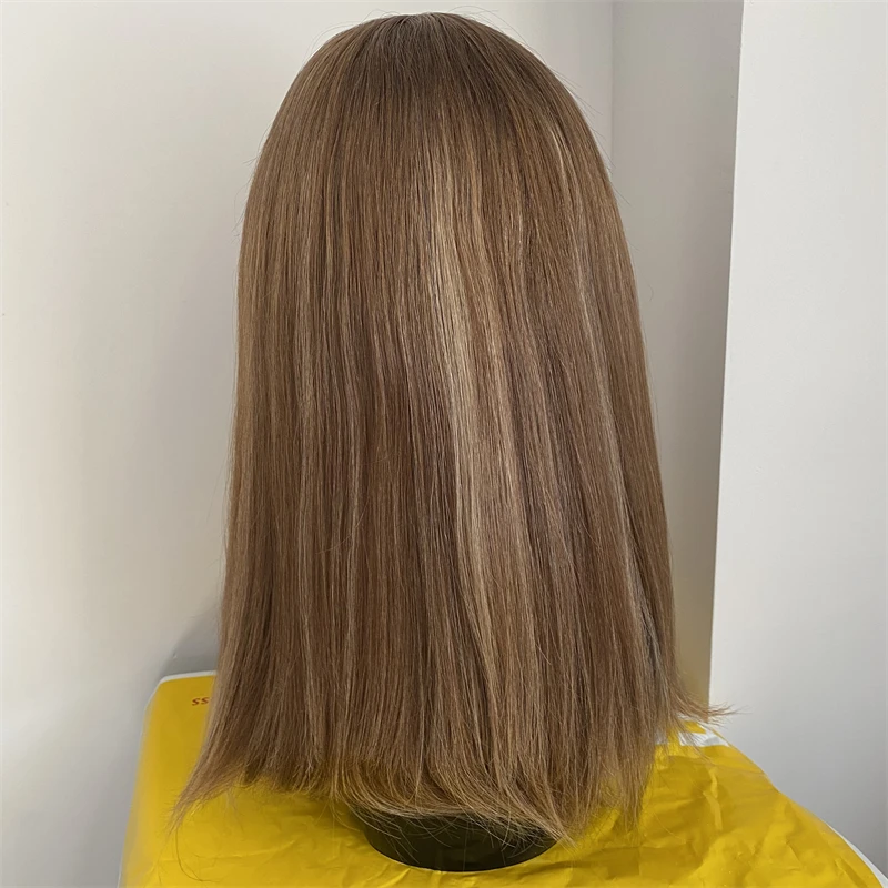 Парик Yelin с двойным Утоплением искусственные человеческие волосы со шнуровкой