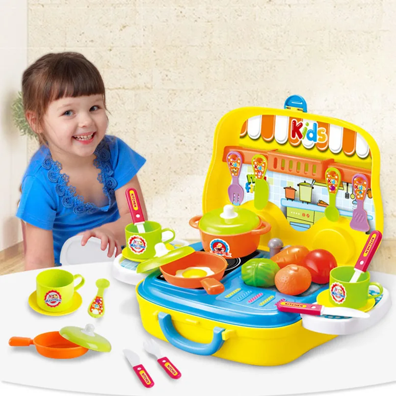 New Cosplay Game for Children Kitchen Tableware Dressing Table Repair Tools Doctors Portable Suitcase 5 Styles Set Kids Play Toy | Игрушки и