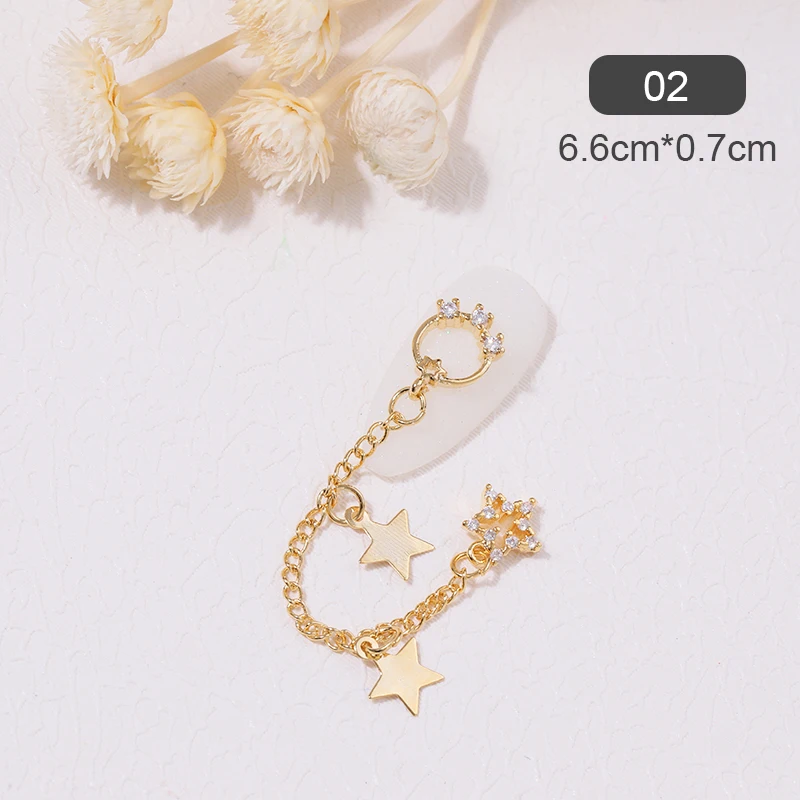 1 шт. металлические Стразы для ногтей Золотая висячая цепочка Подвески украшения