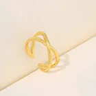 Женское кольцо с резьбой Chandler, модное ювелирное изделие с золотым крестом с неправильной огранкой, регулируемый дизайн, элегантное обручальное кольцо