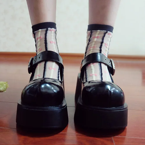 

Girls Womens Mary Jane Block Heel Round Toe Vintage Buckle Creeper Gothic Shoes Lolita Cosplay Black Platform New Ladies 2022