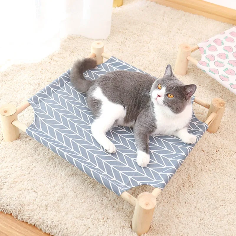 Обычная кровать для кошек моющиеся гамаки Вуд холст кошка прочная холщовая