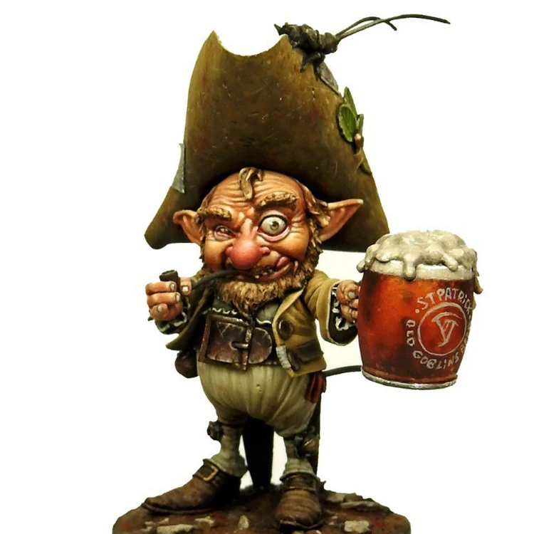 

1/32 54mm Resin Model figure GK St. Paddy's Day Q version fantasy theme Unassembled and unpainted kit