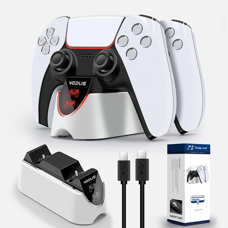 Беспроводной контроллер для PS5, док-станция для быстрой зарядки с разъемом Type-C, для игровых приставок 5, джойстик, геймпад