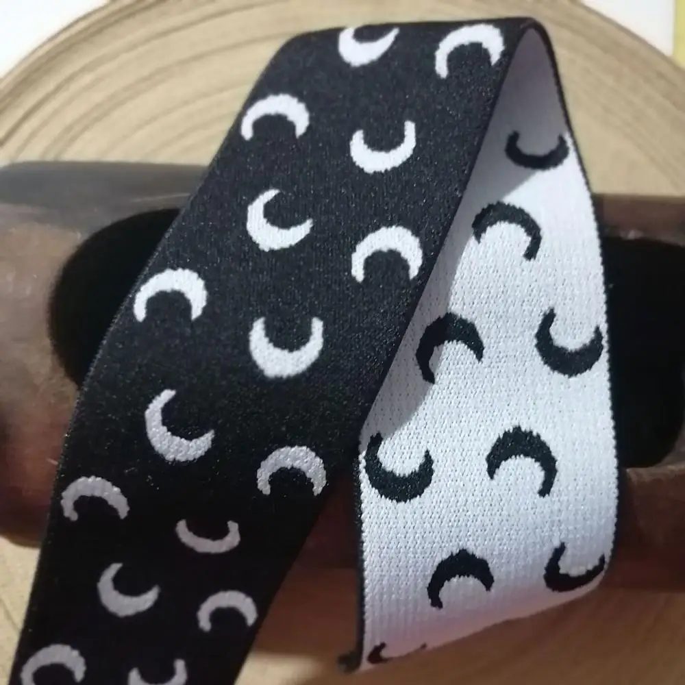 Лента эластичная с узором Луна 5 м 40 мм | Дом и сад