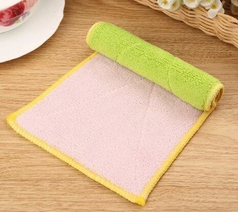 Двухстороннее полотенце для рук из микрофибры кухонная ткань посуды