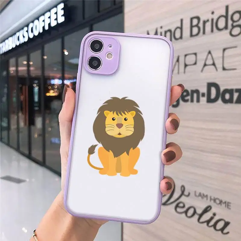 

Cute cartoon little lion Phone Cases Matte Transparent For iPhone 12 Mini 11 Pro XR XS Max 7 8 Plus