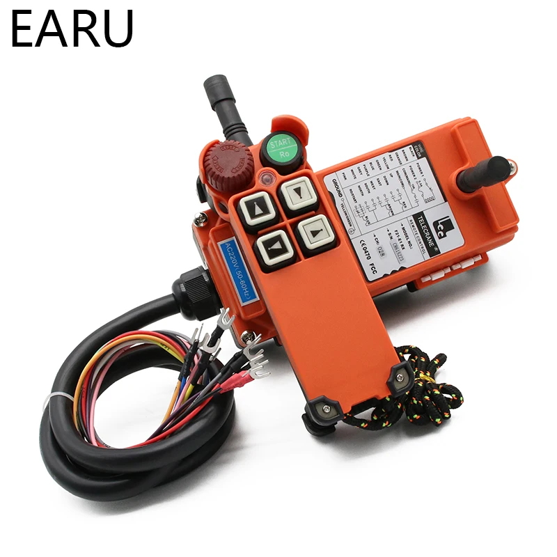 12V 24V 110V 220V 380V Channel Industrial Wireless Radio Remote Controller Switch Crane Hoist 1 Receiver+ 1 Transmitter F21-4S