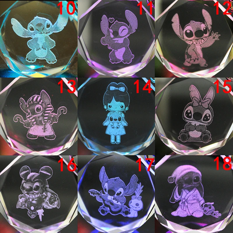 Фигурки аниме Лило и Ститч Disney аксессуары из мультфильмов светодиодный брелок на