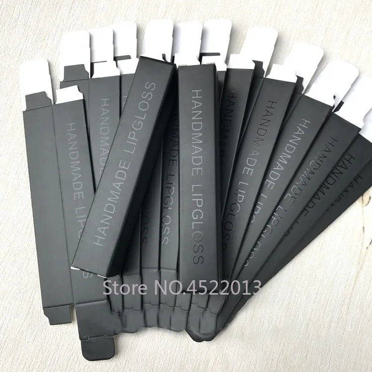

100pcs/lot 2*2*12cm 2*2*11.5cm Empty Black Lip Gloss Packing Box, DIY Packing Paper Box for Lip Gloss Tube, Black Packing Box