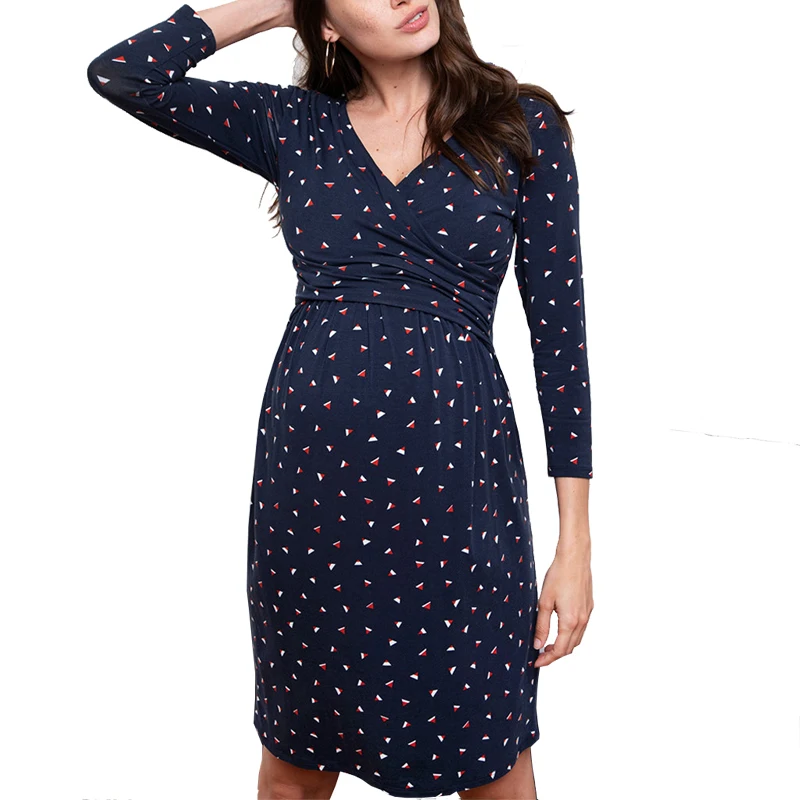 2020 модное женское платье для беременных кормящих матерей с цветочным принтом