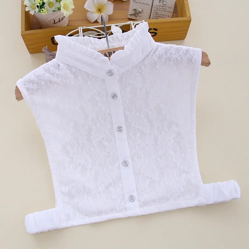 

Женская винтажная блузка со съемным воротником-стойкой