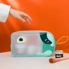 Мультяшная портативная косметичка из ТПУ, прозрачная дорожная сумка для туалетных принадлежностей с ремешком на молнии и ручкой, водонепроницаемое хранилище для дома