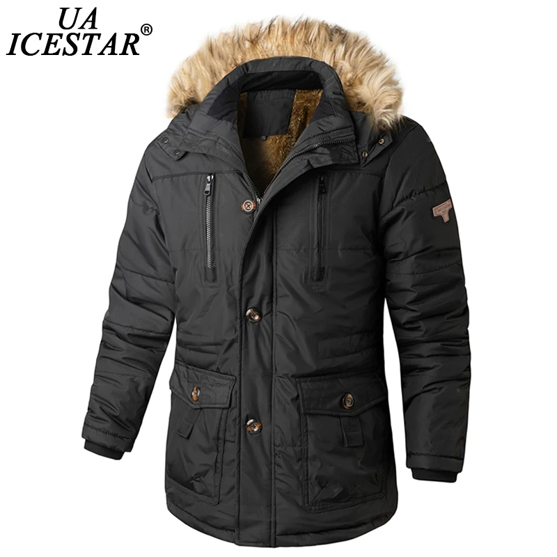Мужская зимняя утепленная куртка Повседневная ветрозащитная с меховым