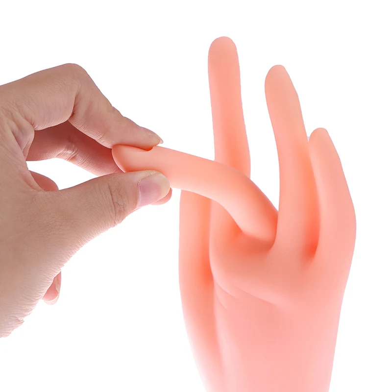 1Pcs Flexible Soft Plastic Manicure Nail Art Practice Model Painting Tool Fake Hand For Training Salon | Красота и здоровье
