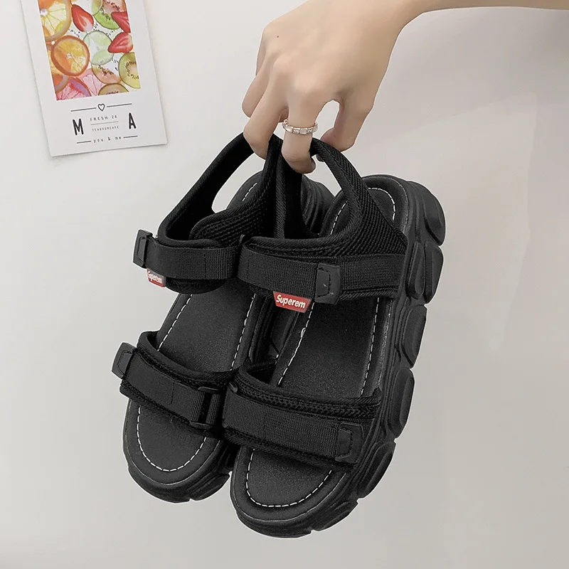 

2021 Summer New Ladies Sandals Thick-soled Roman Sandals Fashion Korean Women Shoes Vacation Travel Leisure Sports Sandals