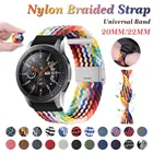 Ремешок нейлоновый эластичный для часов, 20 мм 22 мм, ремешок для Samsung Galaxy Watch 43 42 мм 46 мм 45 мм 41 мм, ремешок для HUAWEI GT Amazfit Bip GTR