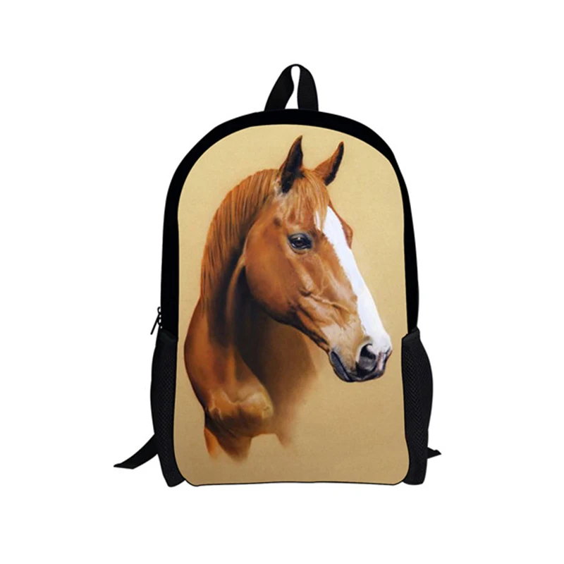 Школьные ранцы для девочек 16 дюймов детский рюкзак с принтом Crazy Horse портфель книг