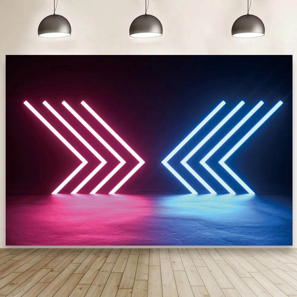 

Red and Blue Battle Lighting Cool Style Backdrop Children Birthday Party Banner Studio Photo Photography Background Home Decor