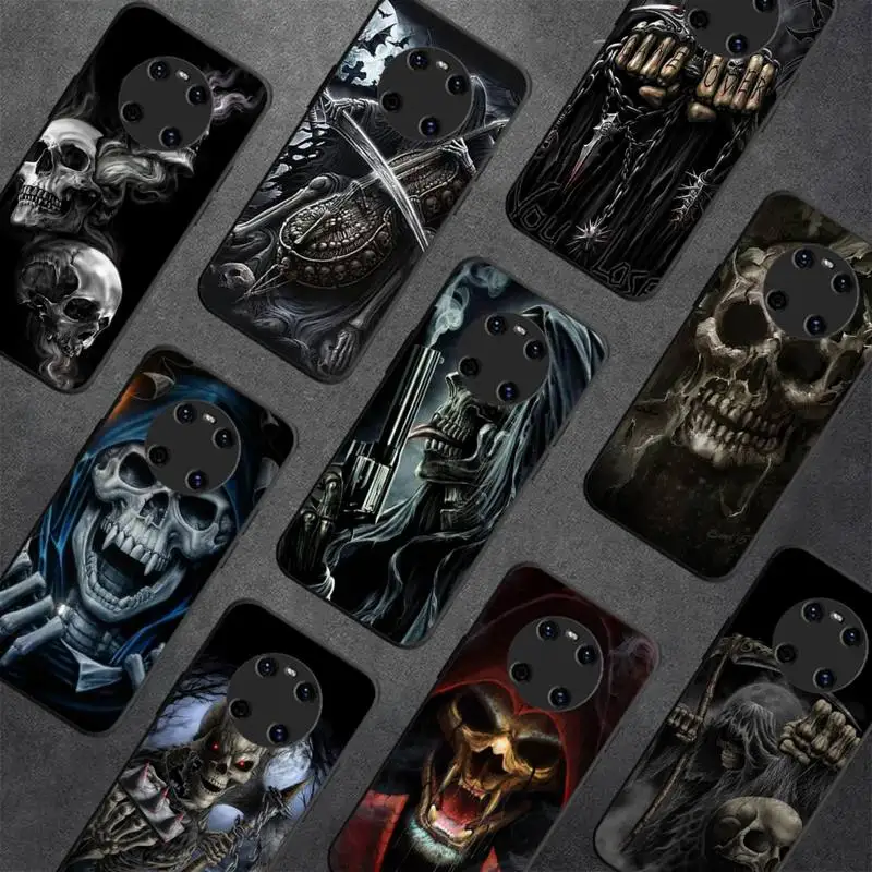 

Grim Reaper Skull Skeleton Phone Case For Huawei Y5 Y62019 Y52018 Y92019 Luxury funda case for 9prime2019