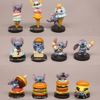 disney cartoon figures hamburger ice cream food miniature stitch doll toy table decoration kids christmas gifts