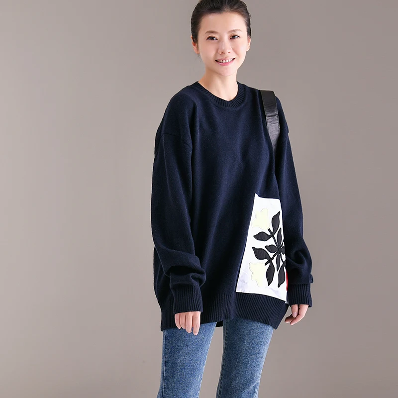 MICOCO M3570 Корейская версия полу-Высокий воротник черная липкая ткань свободный и