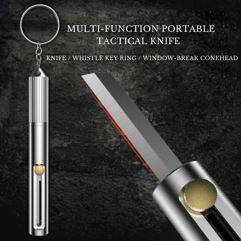 Портативный многофункциональный мини нож из нержавеющей стали со свистком