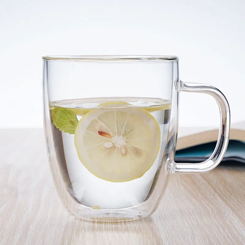 Термостойкая стеклянная кружка ручной работы с двойными стенками 350 мл | Дом и сад